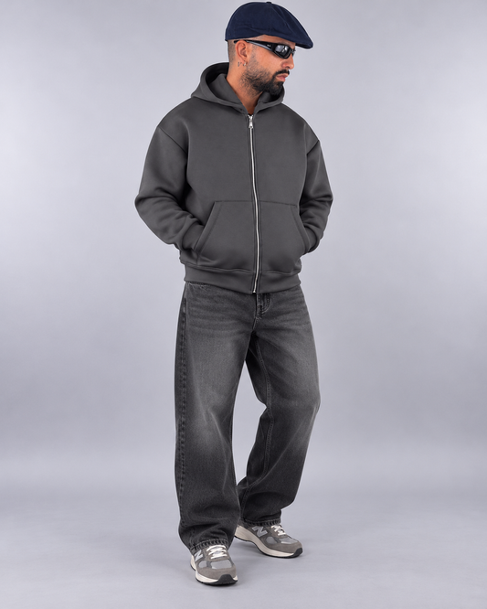 Felpa “Essential Zip” Dark Grey