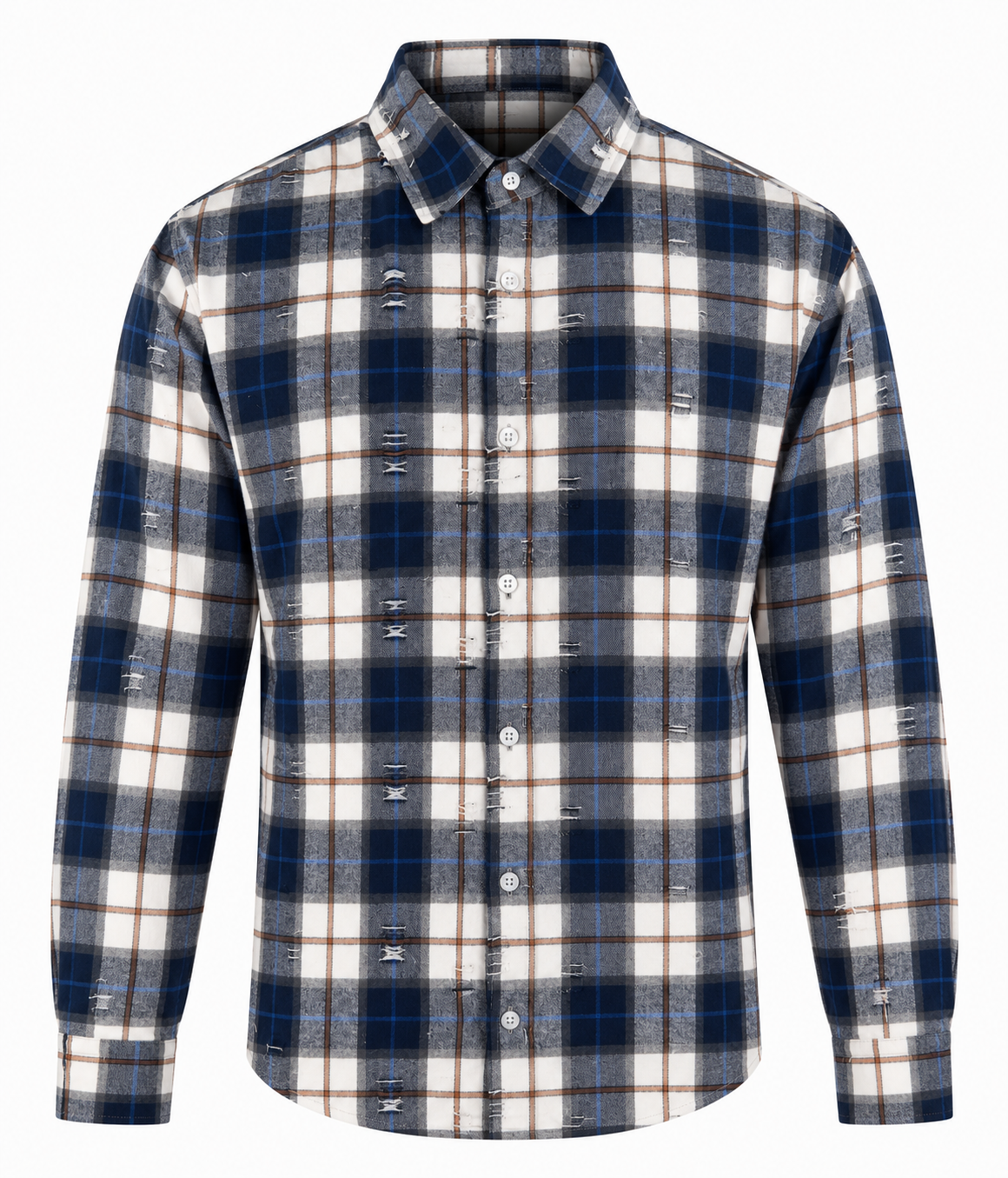 Camicia “Check Distressed Navy”