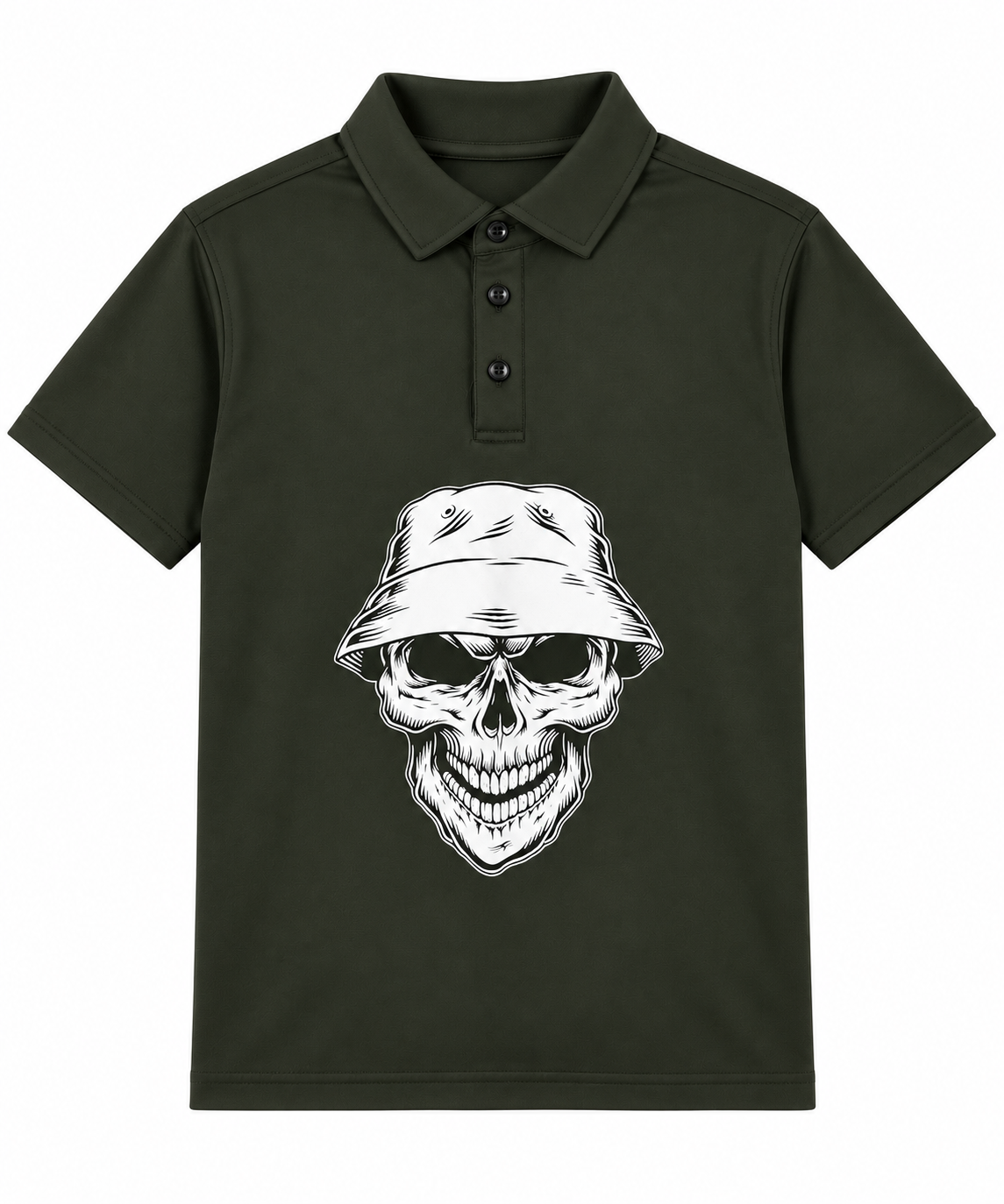 Polo ''Skull'' Army Green