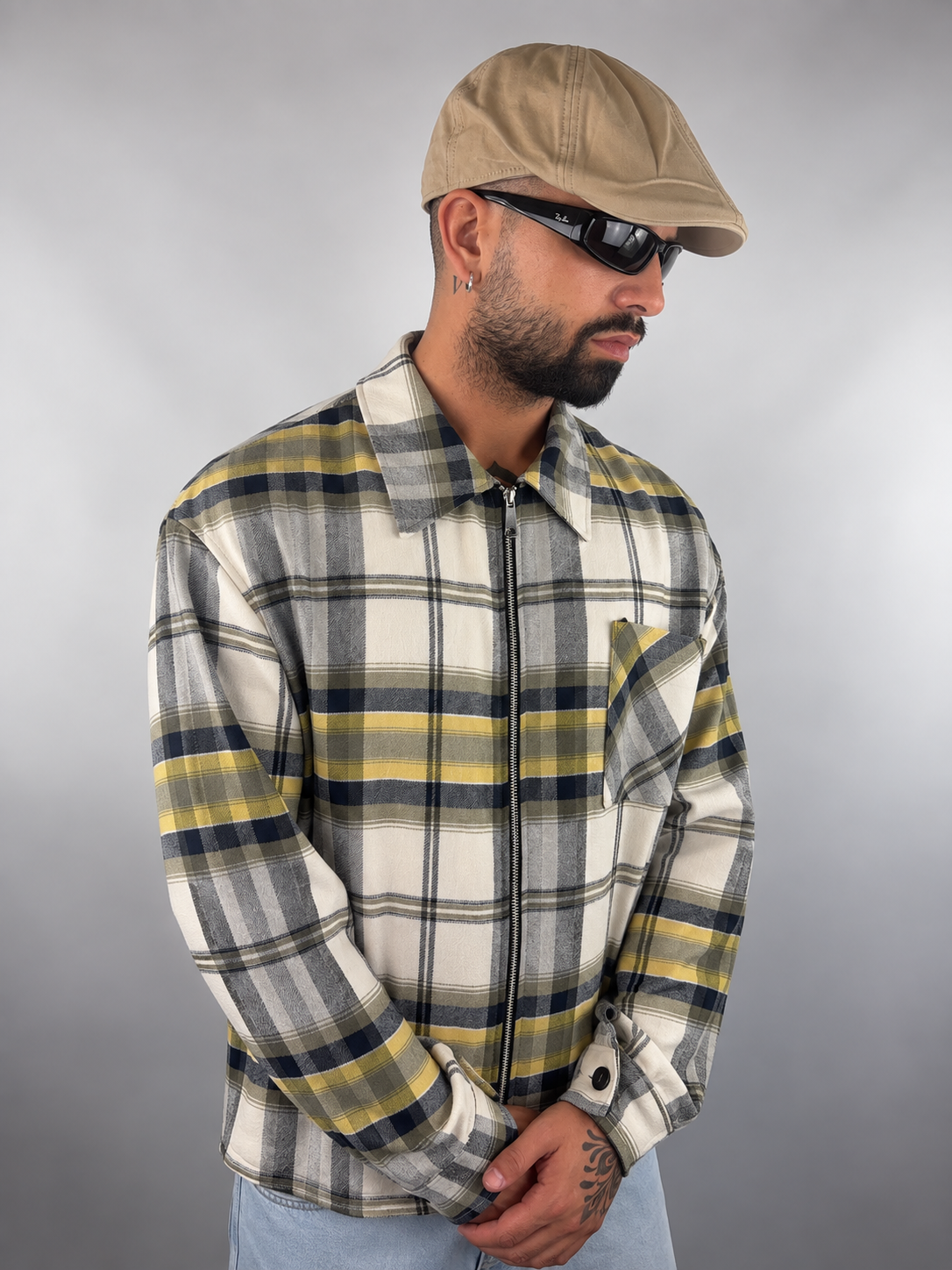 Camicia “Check Yellow Zip”