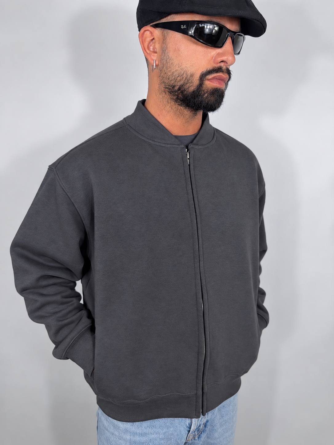 Felpa “Boston” Oversize Dark Grey