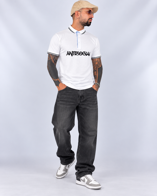 Polo ''Antisocial''  White